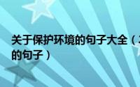 关于保护环境的句子大全（2024年10月09日关于保护环境的句子）